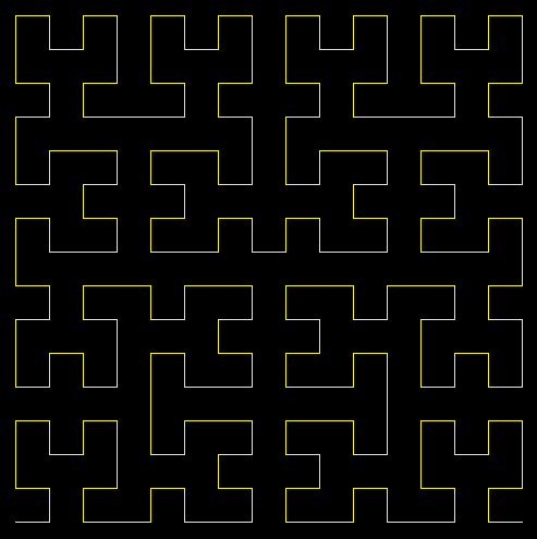 Hilbertkurve Tiefe=4