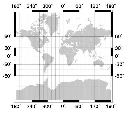 Mercatorkarte der Welt